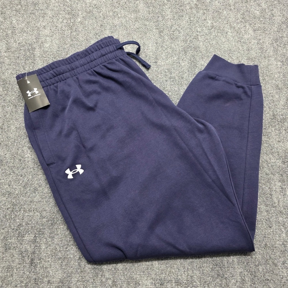 Under Armour Rival Fleece Joggers Mens 3XLT Navy Blue Sweatpants 1379774 NEW